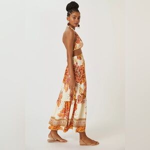 Farm x Anthropologie Cutout Floral Maxi Dress